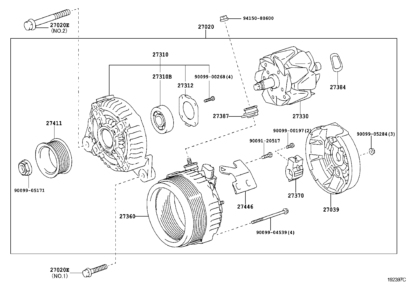 TOYOTA (FAW) 27060-28330 - Генератор vvparts.bg