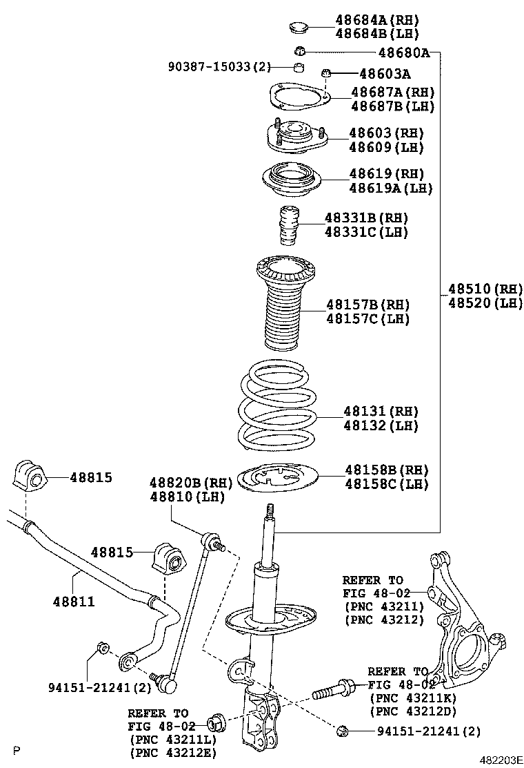 TOYOTA 48619-42010 - Лагерна макферсъна vvparts.bg