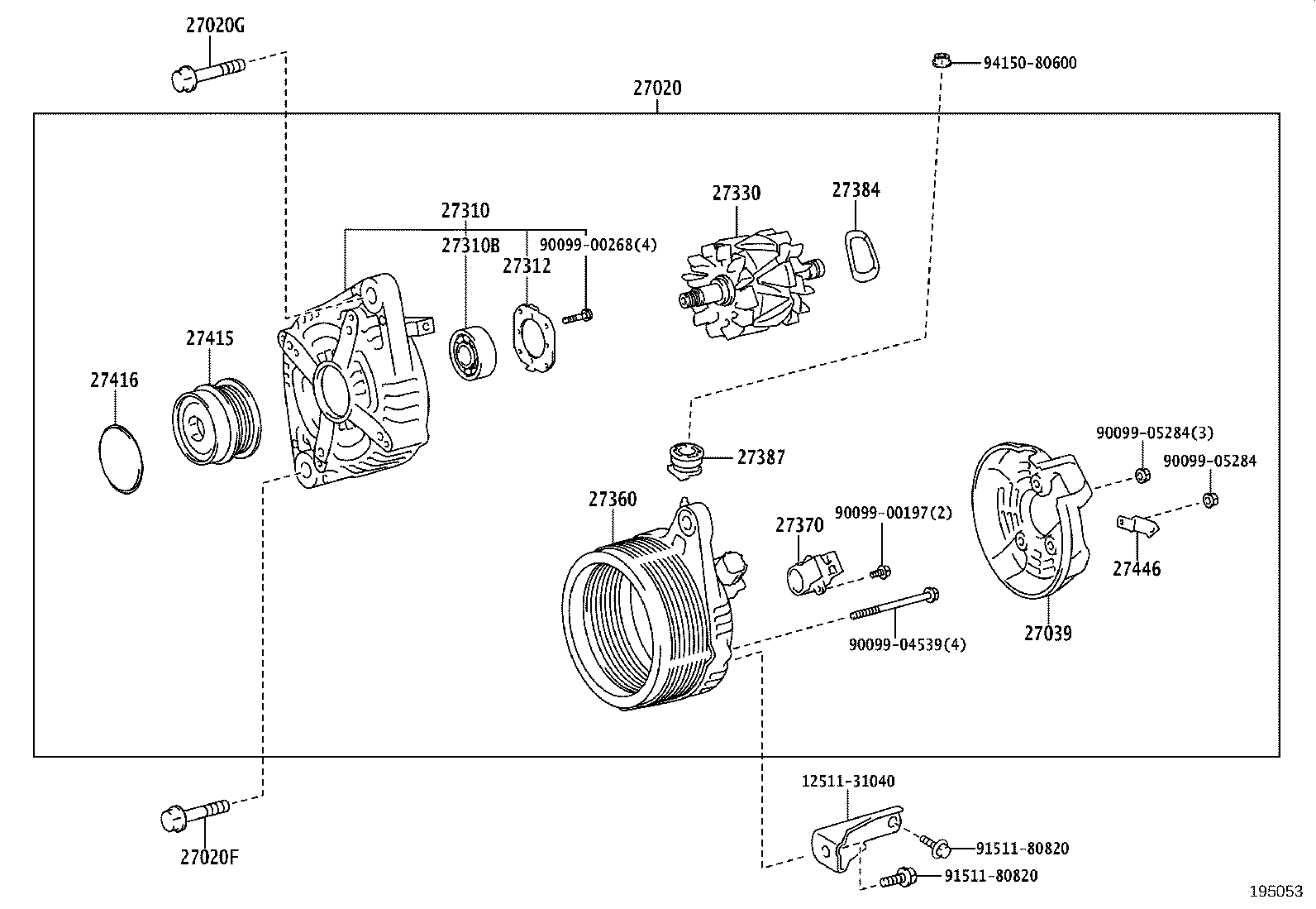 LEXUS 274150W131 - Ремъчна шайба, генератор vvparts.bg