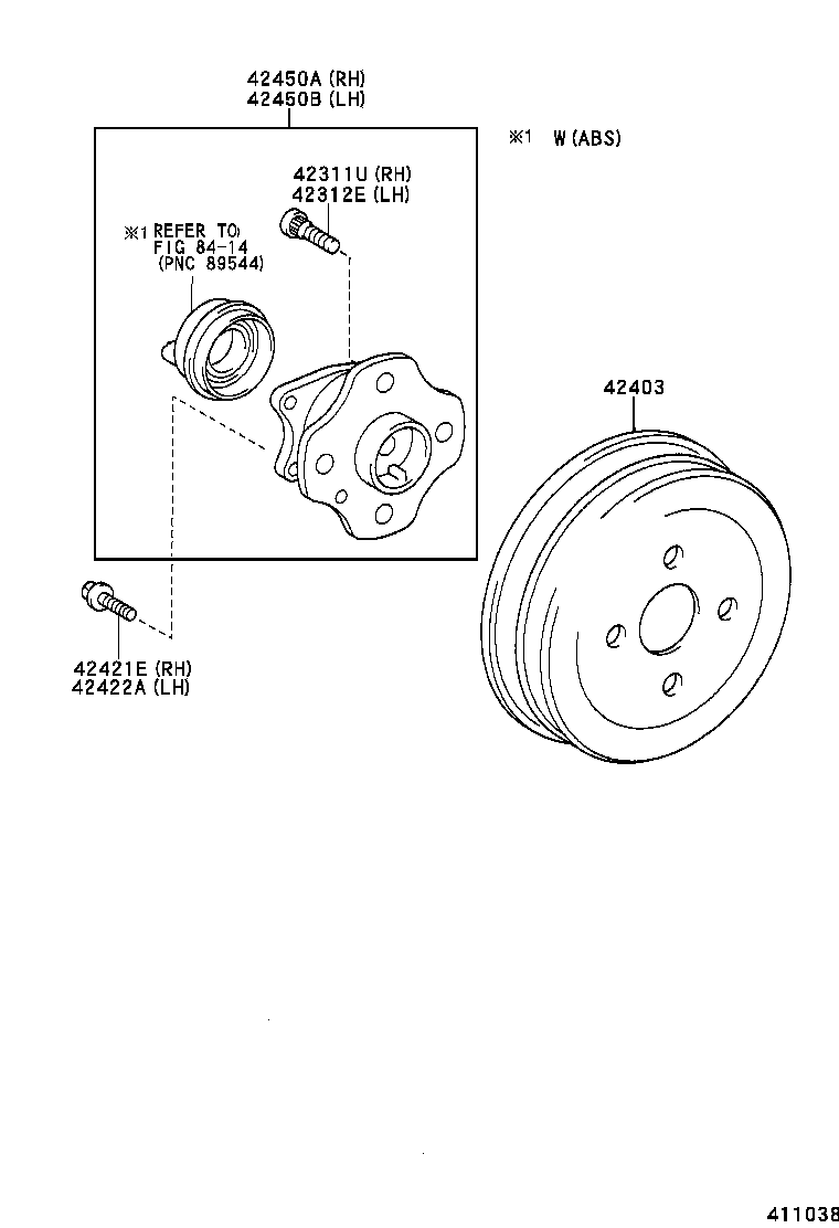 TOYOTA 42410-52021 - Комплект колесен лагер vvparts.bg