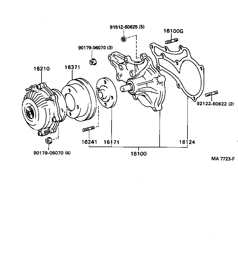 TOYOTA 16210-38060 - Съединител, вентилатор на радиатора vvparts.bg