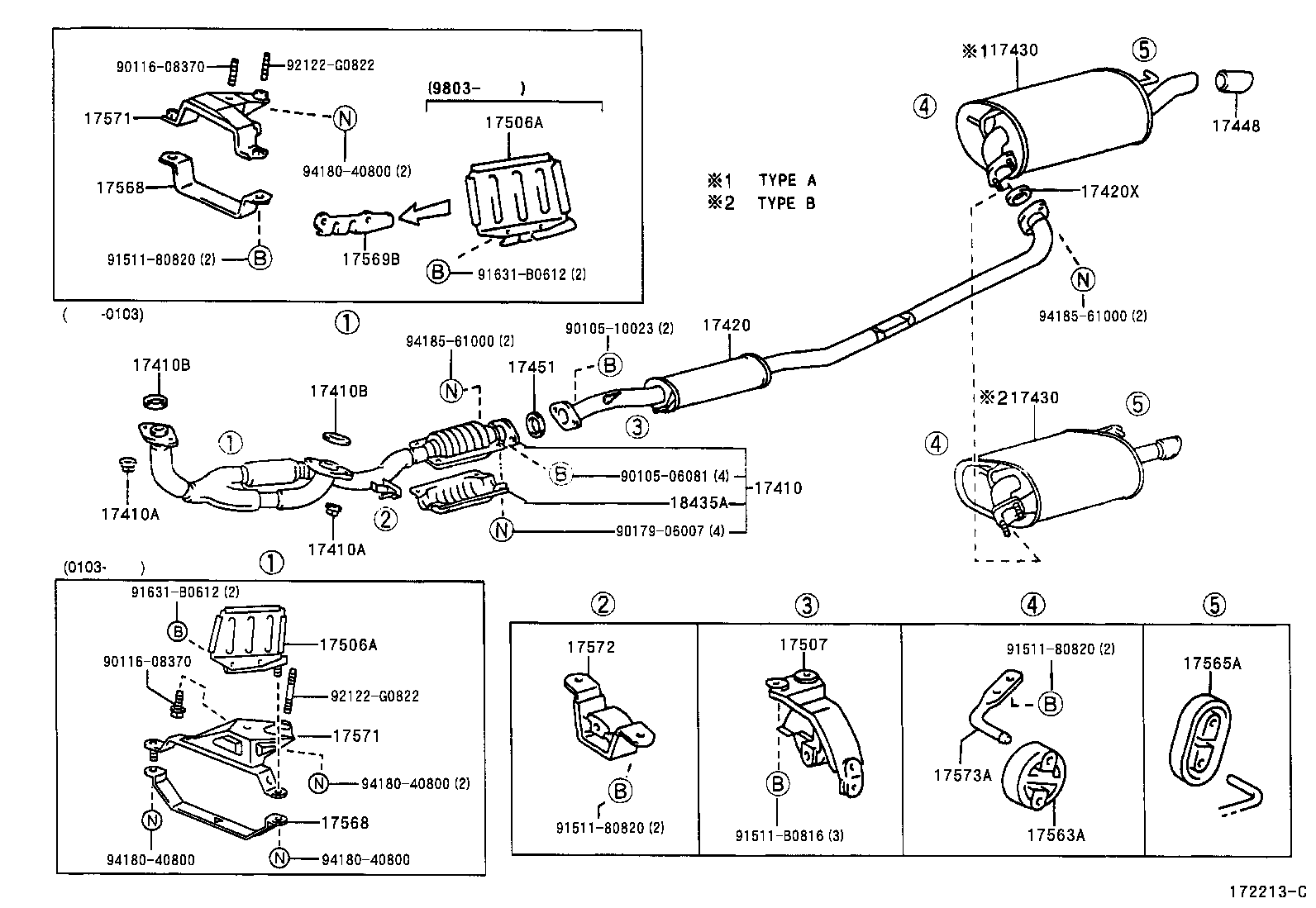 Mitsubishi 1750720030 - Скоба, изпускателна система vvparts.bg