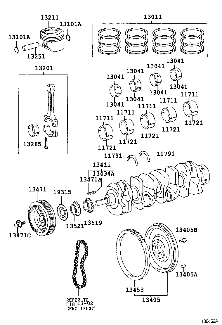 TOYOTA 13521-28010 - Комплект ангренажна верига vvparts.bg