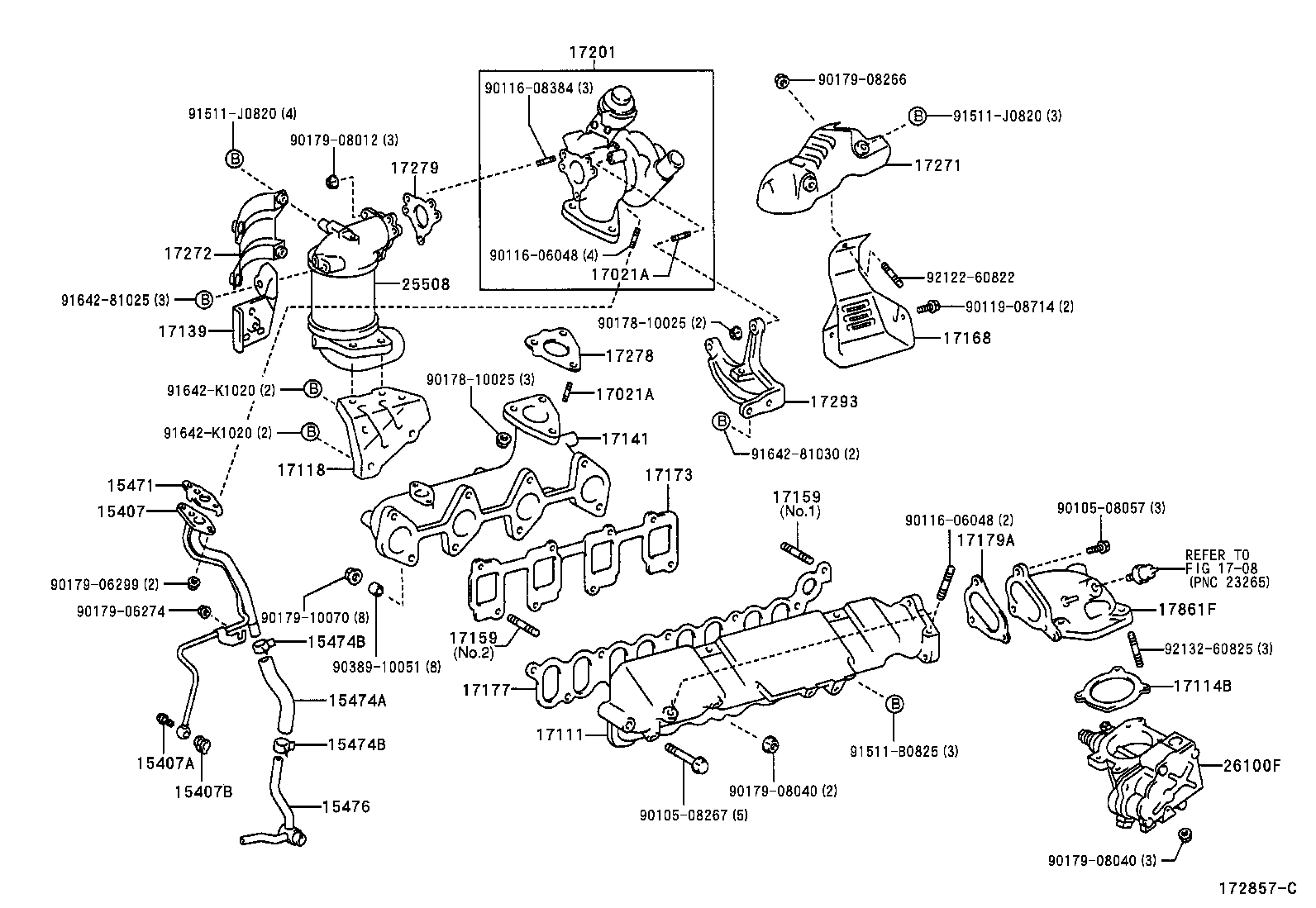 TOYOTA 1720127030* - Турбина, принудително пълнене с въздух vvparts.bg