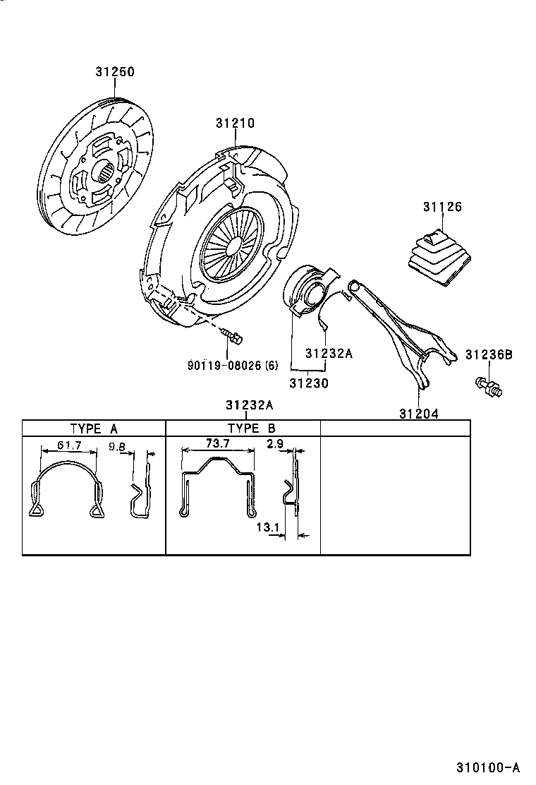 TOYOTA 31210-44020 - Притискателен диск vvparts.bg