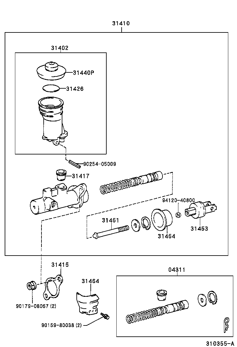 TOYOTA 31410-35450 - Горна помпа на съединител vvparts.bg