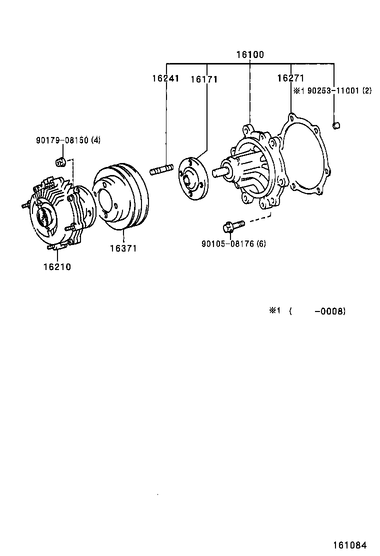 TOYOTA 16100-59255 - Водна помпа vvparts.bg