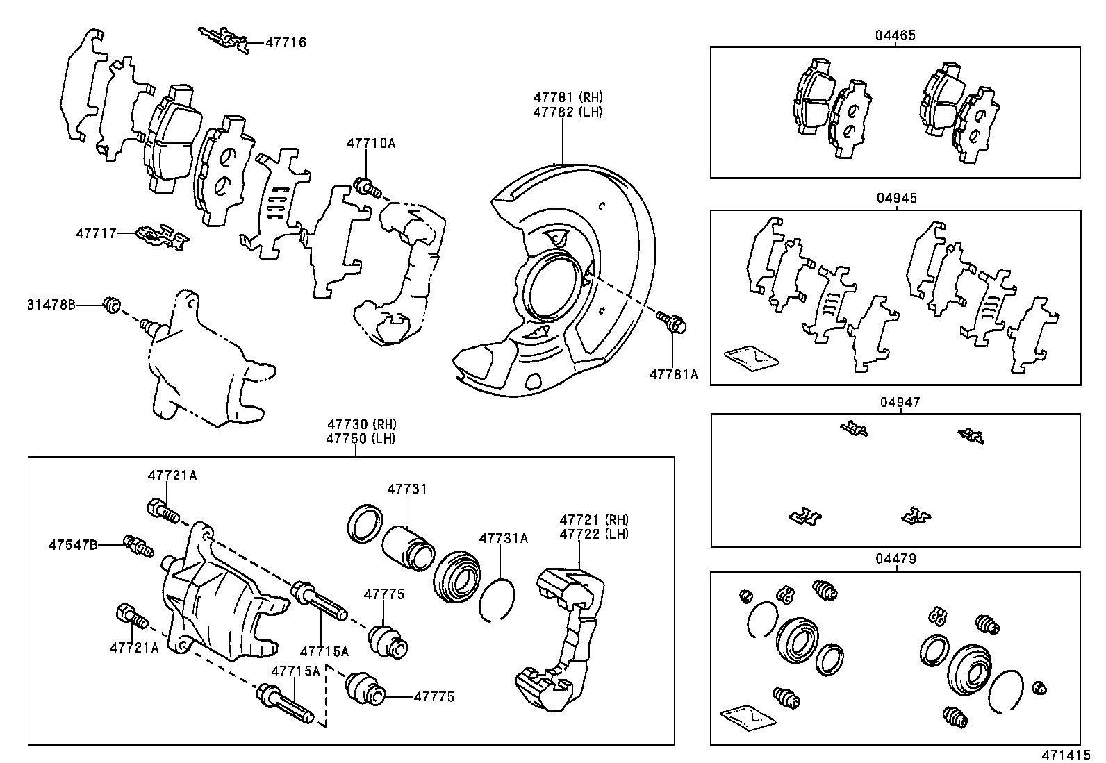 TOYOTA 4773052010 - Спирачен апарат vvparts.bg