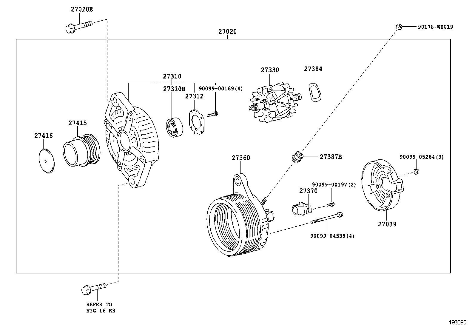 TOYOTA 27415-0W031 - Ремъчна шайба, генератор vvparts.bg