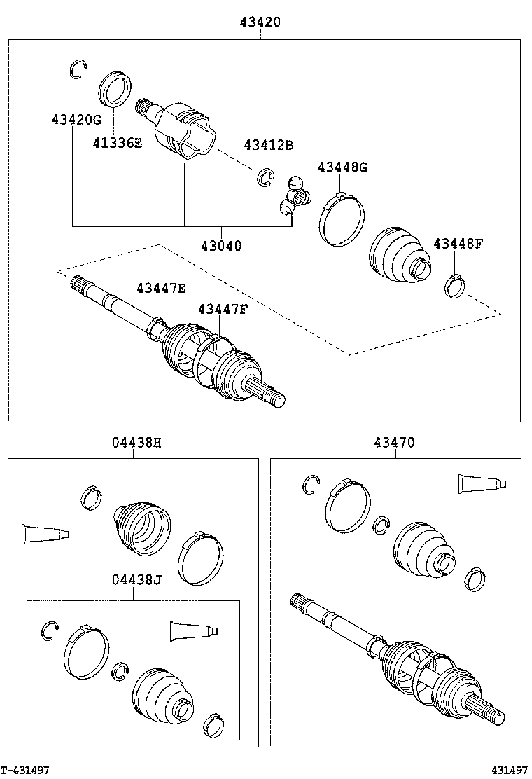 TOYOTA 04428-0D210 - Маншон, полуоска vvparts.bg