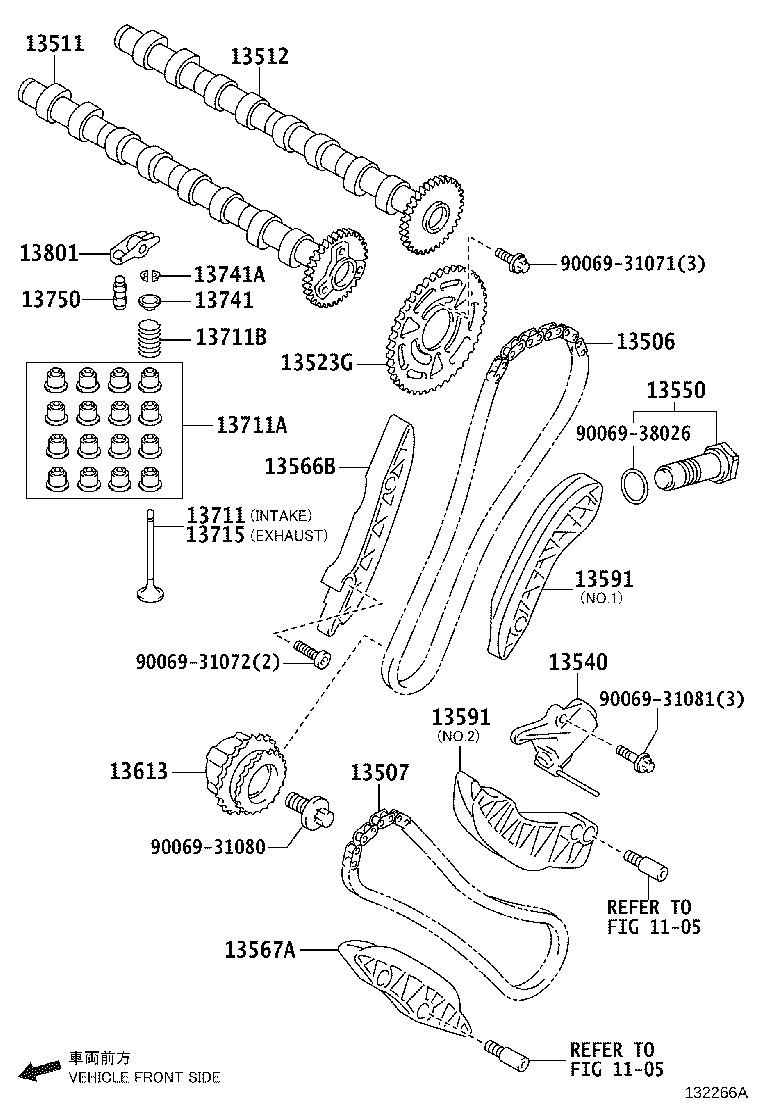 TOYOTA 13613WA010 - Комплект ангренажна верига vvparts.bg