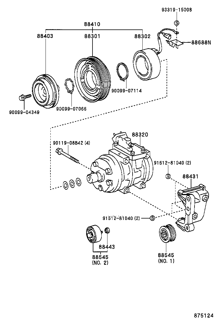 TOYOTA 8844025060 - Паразитна / водеща ролка, пистов ремък vvparts.bg