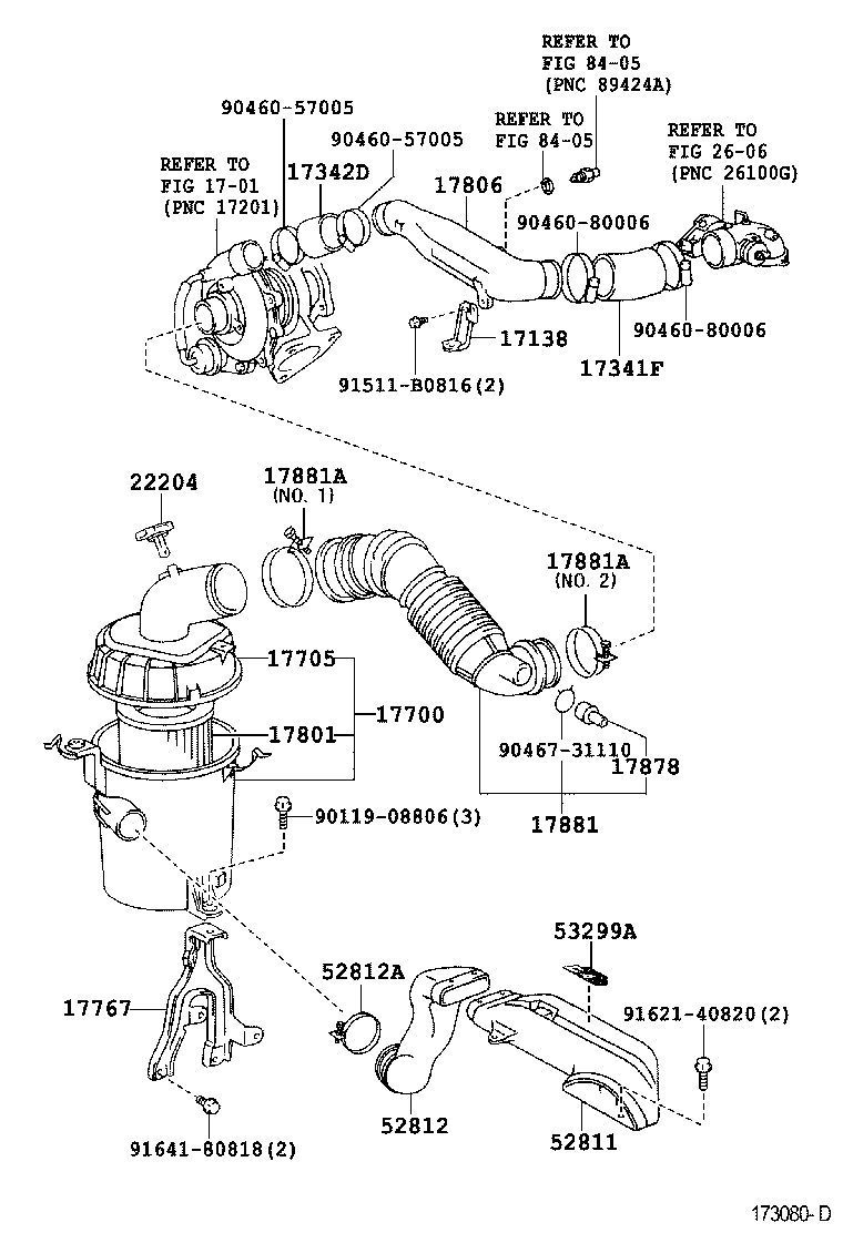 TOYOTA 17801-54140 - Въздушен филтър vvparts.bg