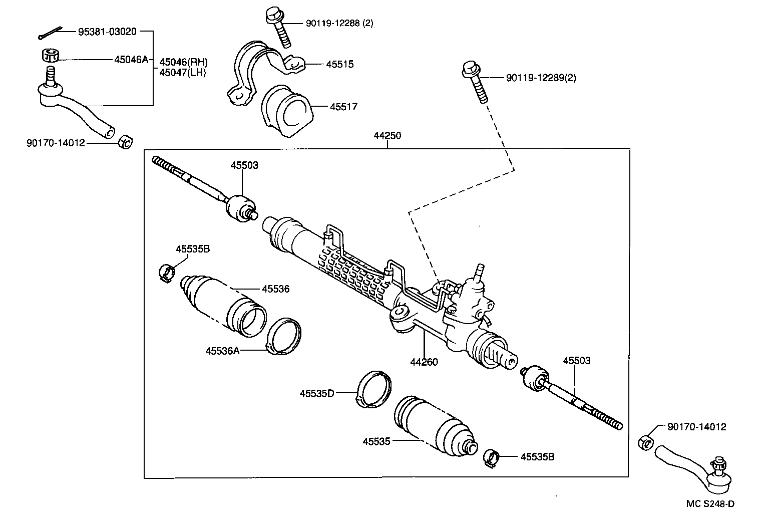 TOYOTA 44250-05041 - Кормилна кутия vvparts.bg