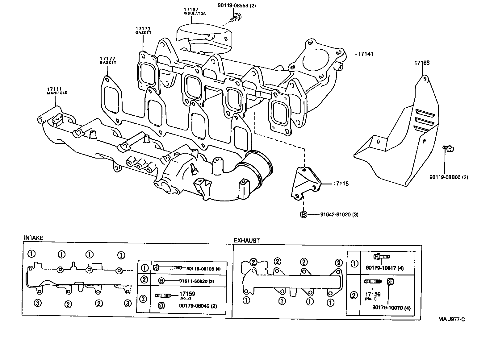 TOYOTA 17173-64051 - Уплътнение, изпускателен колектор vvparts.bg