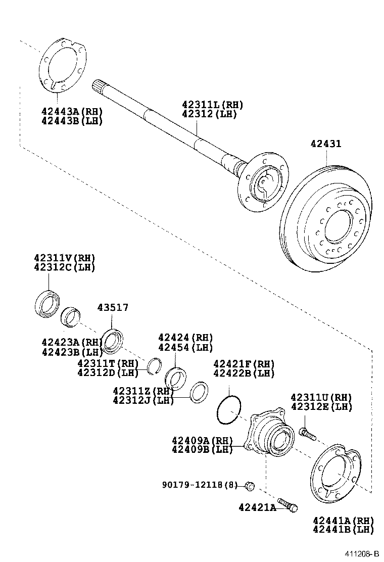 TOYOTA 90520-44038 - Комплект колесен лагер vvparts.bg