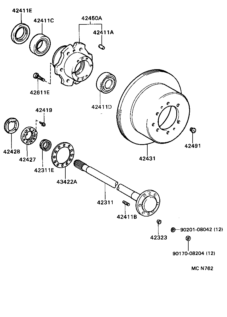 TOYOTA 90942-02052 - Колесен болт vvparts.bg