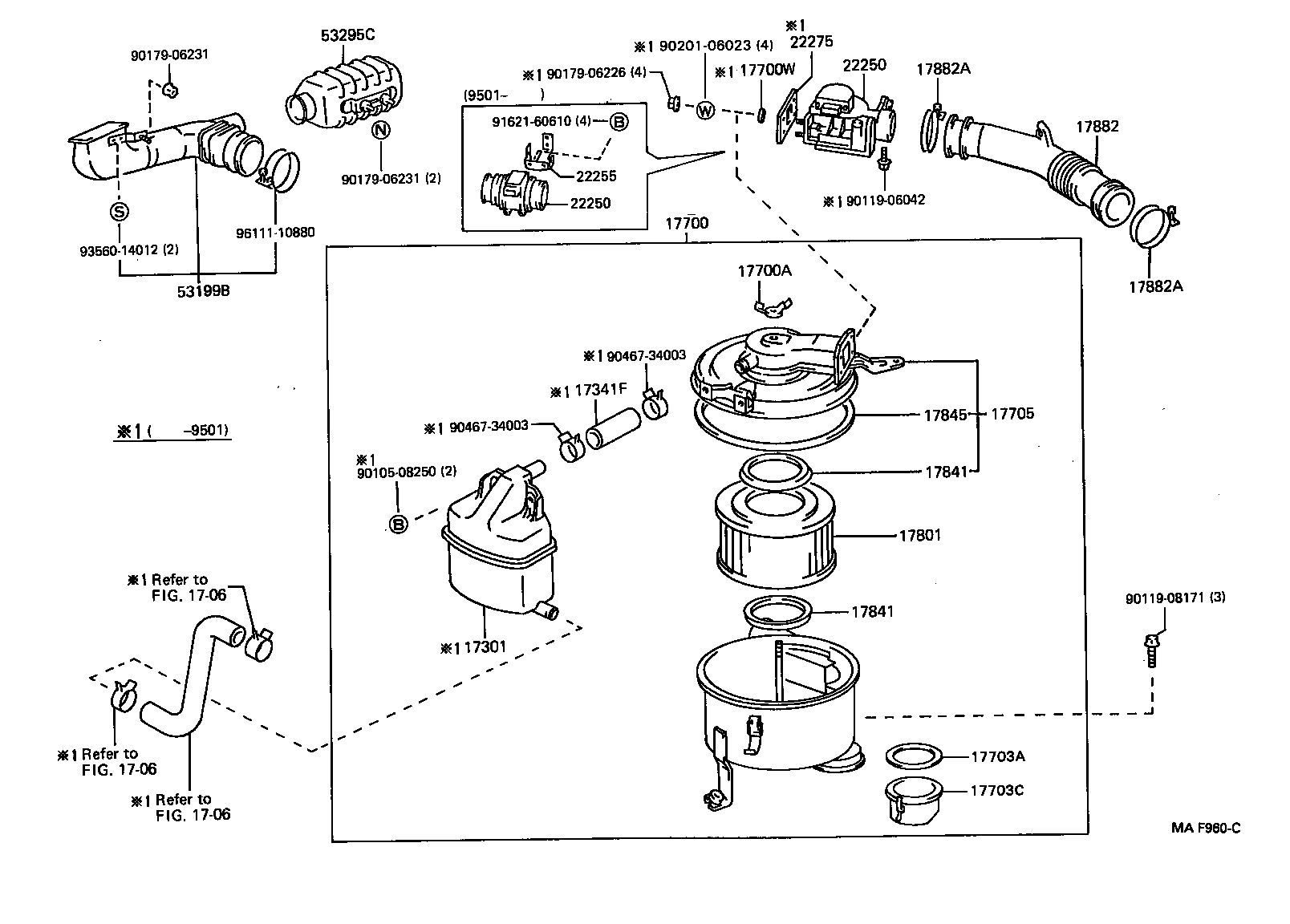 TOYOTA 17801-66030 - Въздушен филтър vvparts.bg