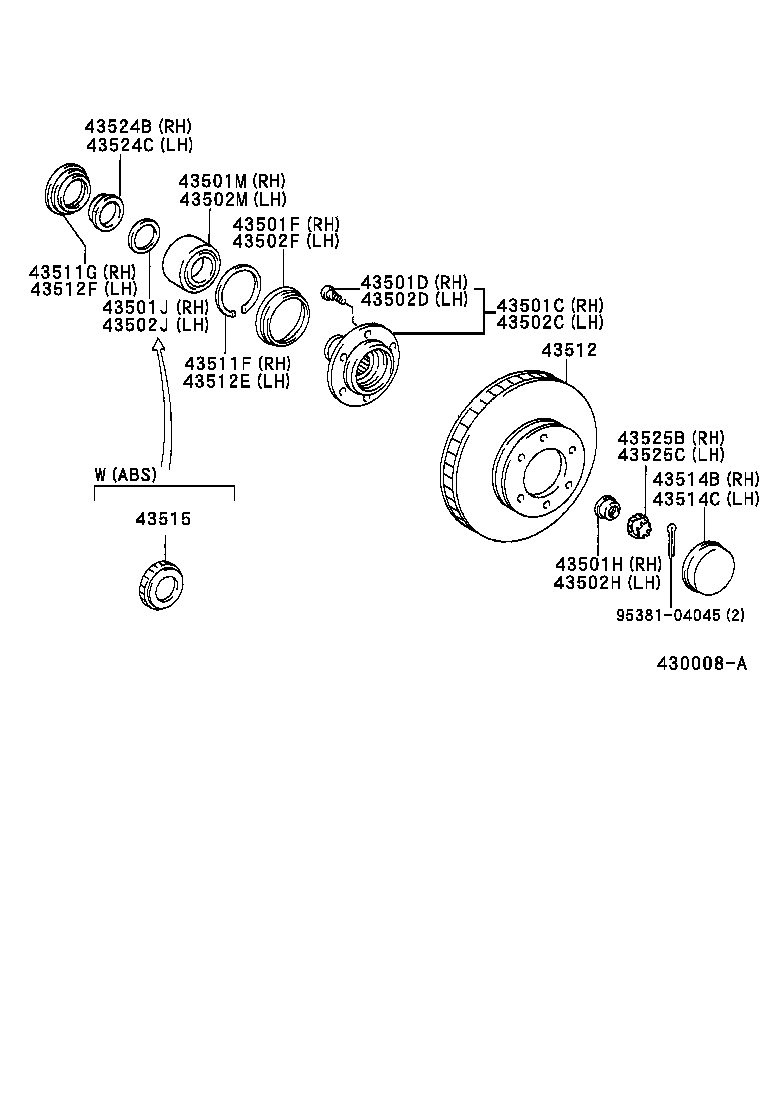 TOYOTA 90369-54001 - Комплект колесен лагер vvparts.bg