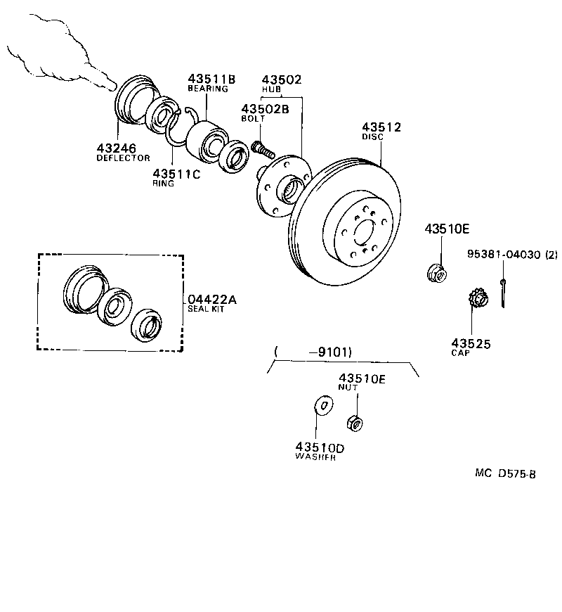 LEXUS 90369-38003 - Комплект колесен лагер vvparts.bg