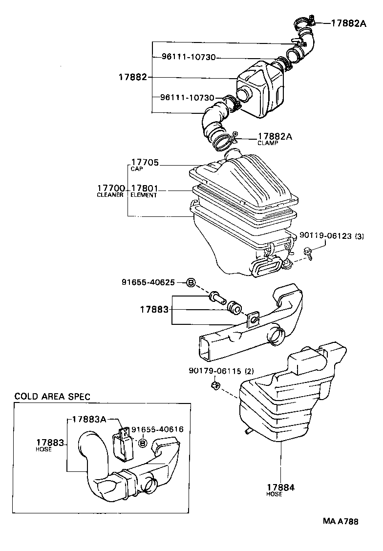 TOYOTA 17801-64040 - Въздушен филтър vvparts.bg