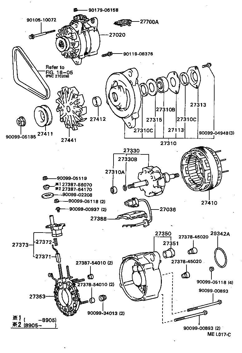 TOYOTA 27373-64170 - Държач, карбонови четки vvparts.bg