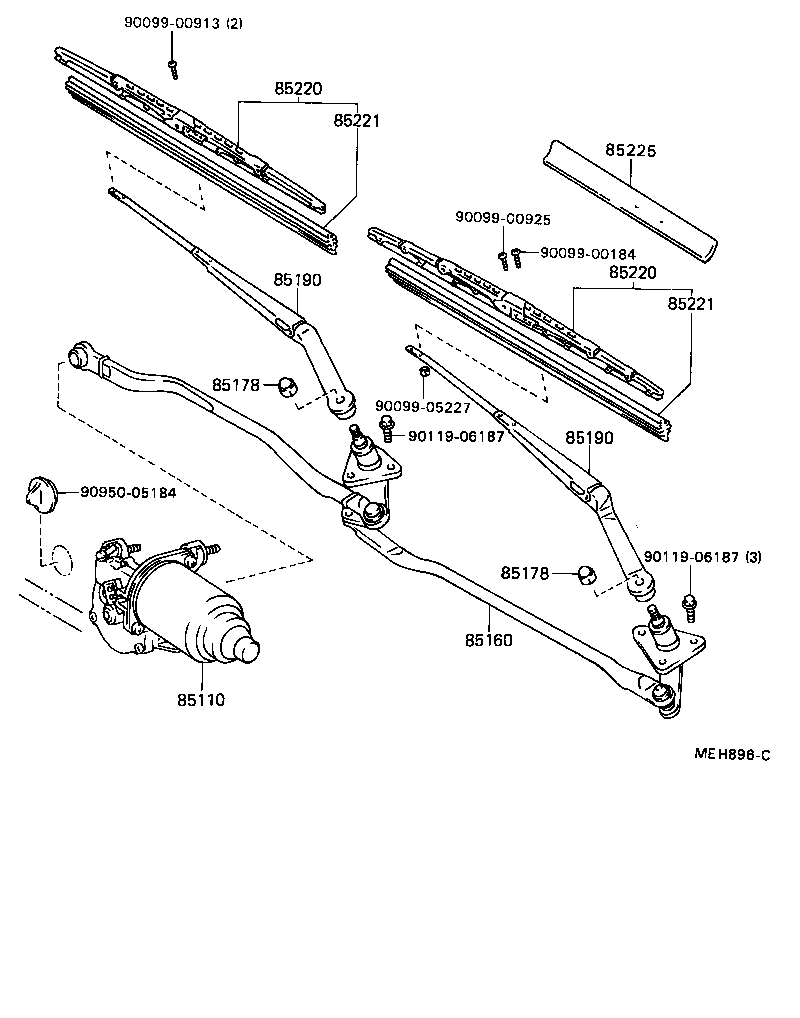 TOYOTA 8522016880 - Перо на чистачка vvparts.bg