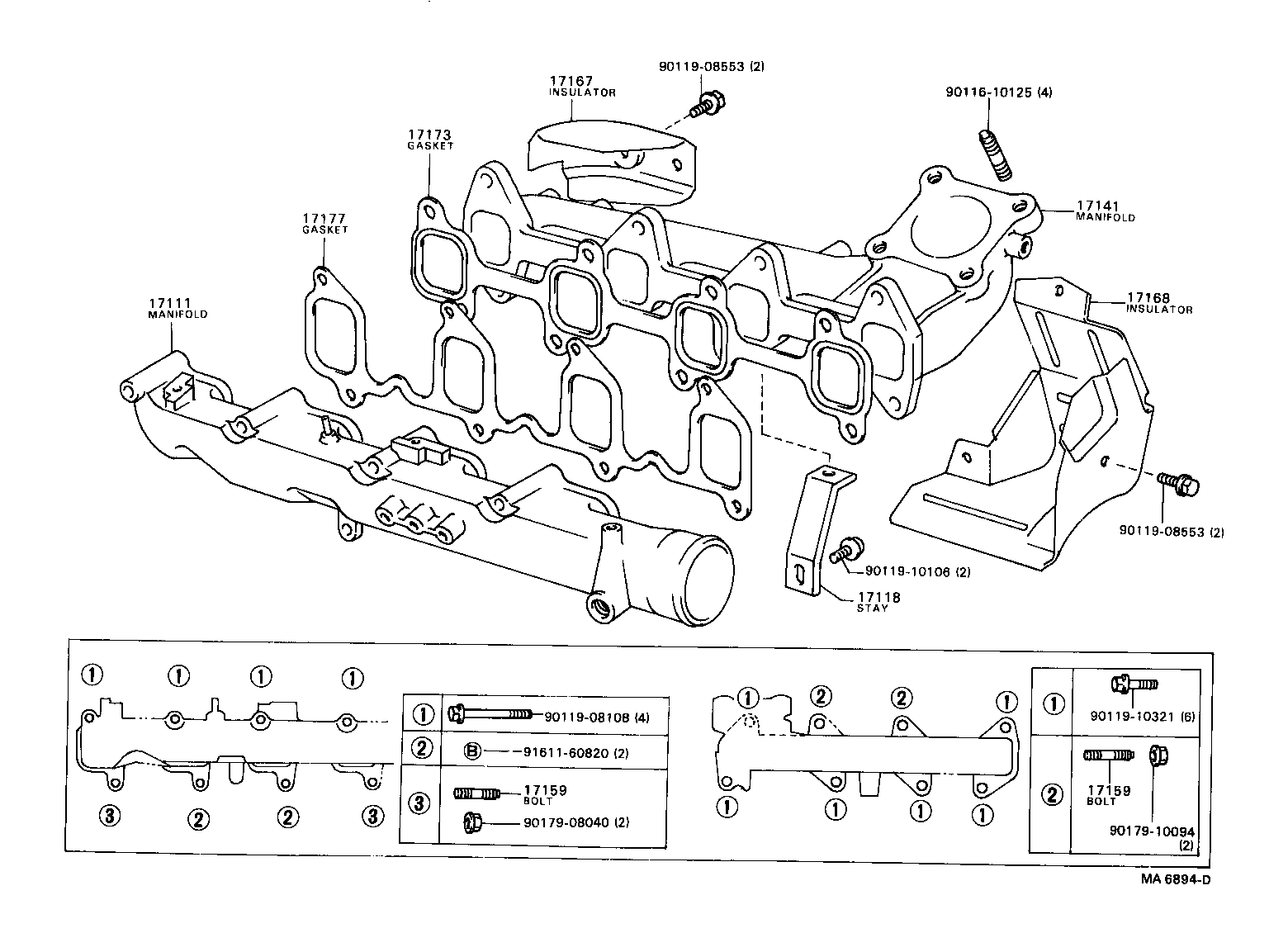 TOYOTA 17173-64050 - Уплътнение, изпускателен колектор vvparts.bg