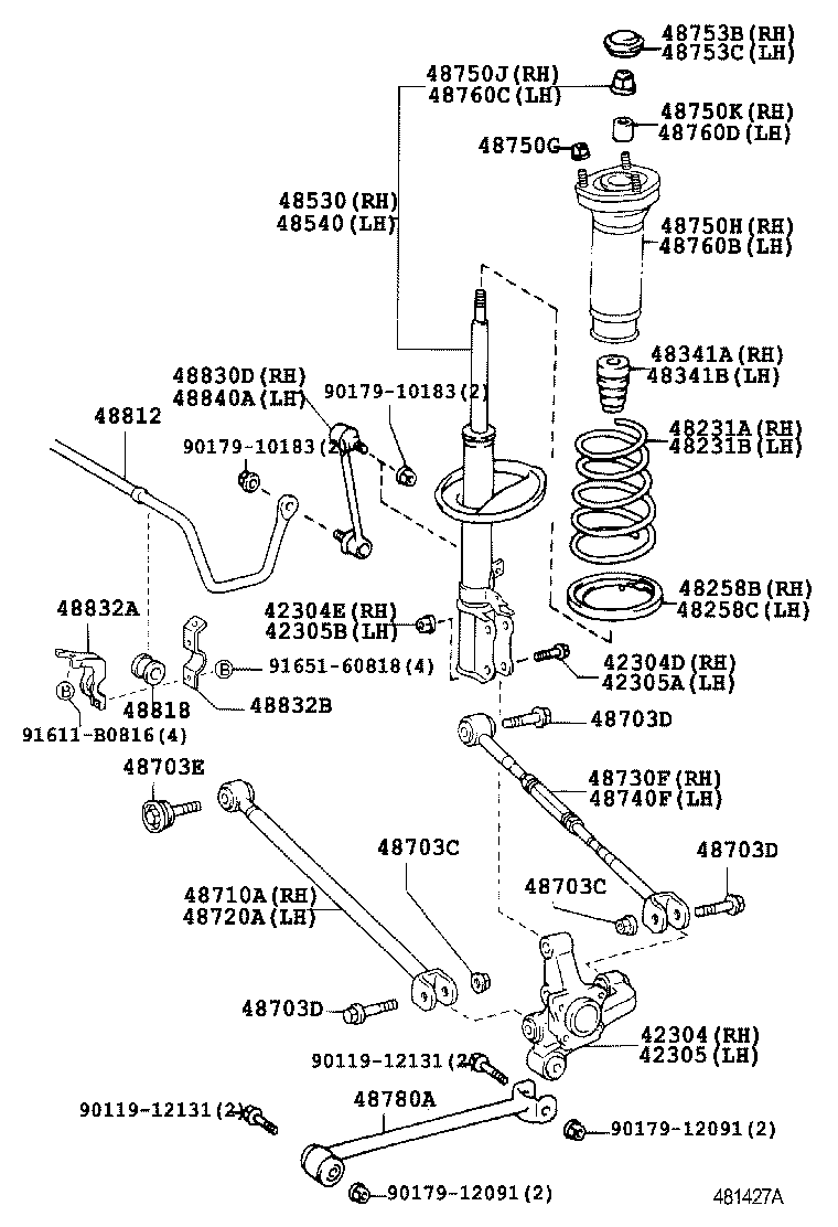 TOYOTA 48750-33071 - Окачване, амортисьор vvparts.bg