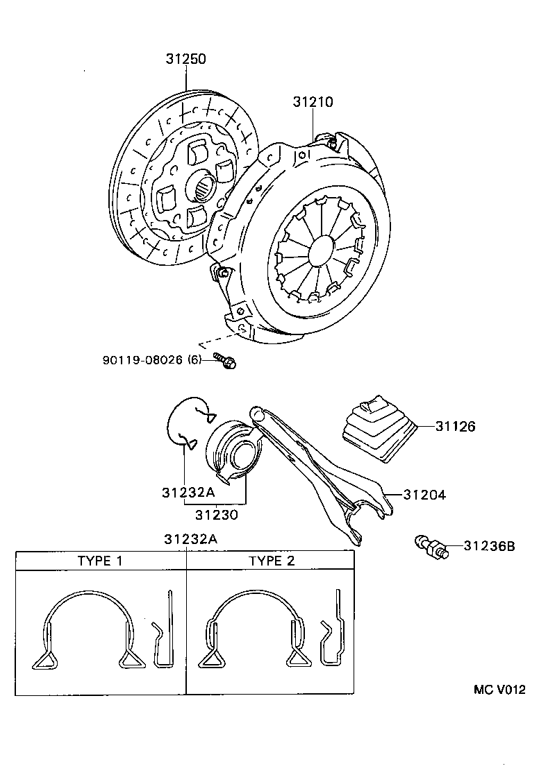 TOYOTA 31250-12390 - Диск на съединителя vvparts.bg