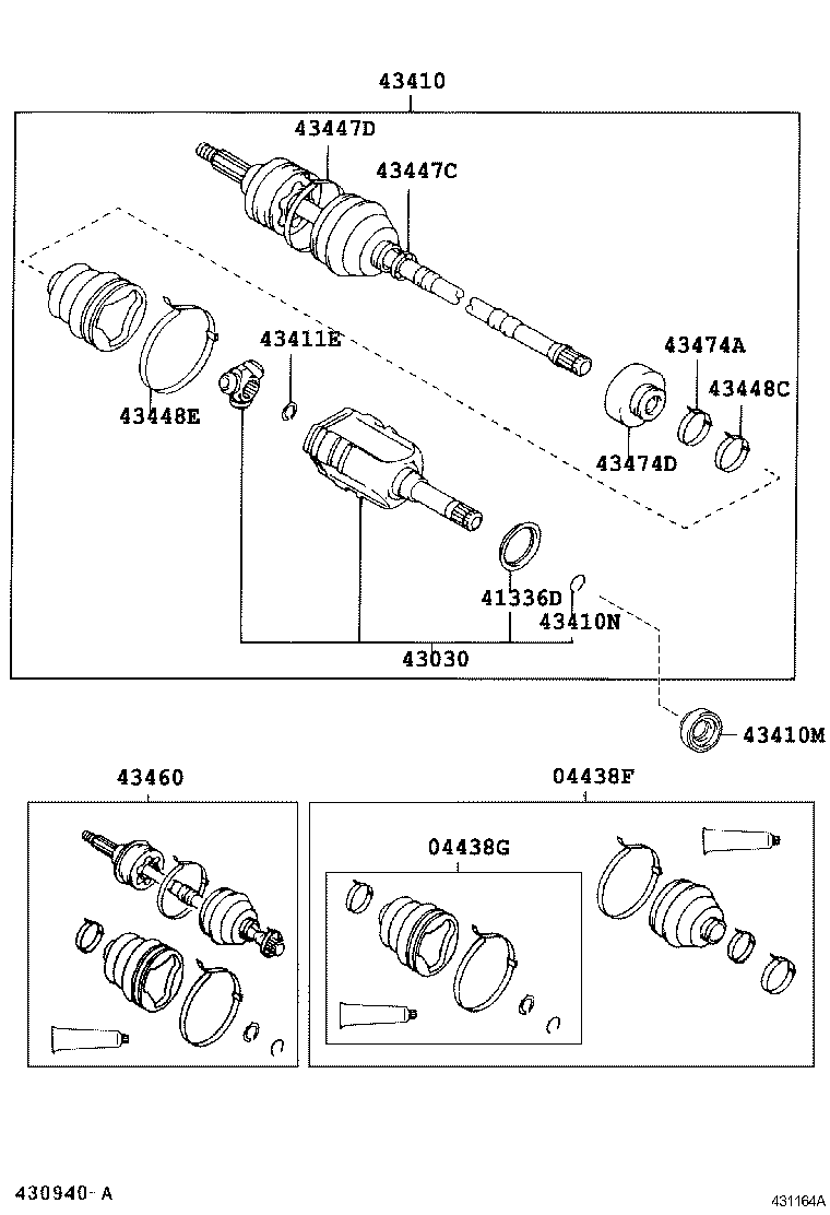 TOYOTA 0442705220 - Маншон, полуоска vvparts.bg