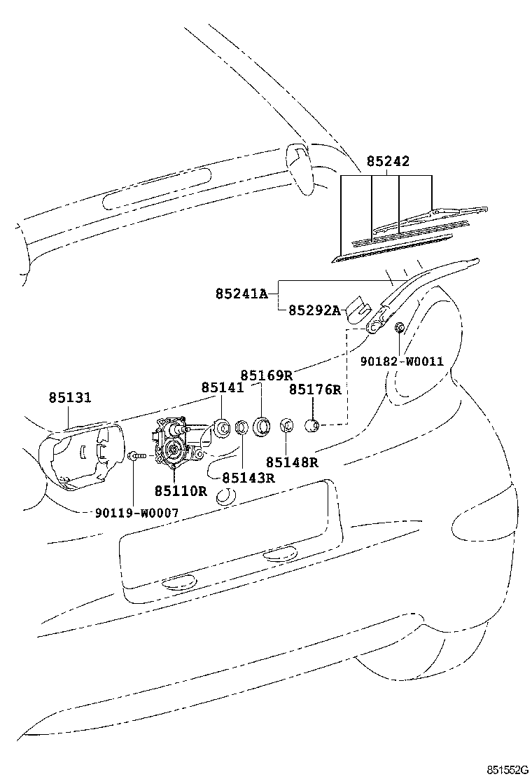 TOYOTA 852420H010 - Перо на чистачка vvparts.bg