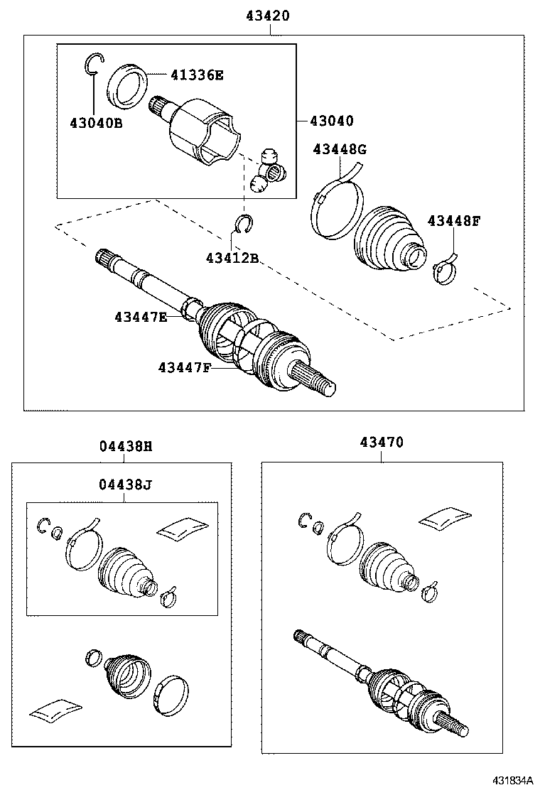 TOYOTA 04428-02420 - Маншон, полуоска vvparts.bg