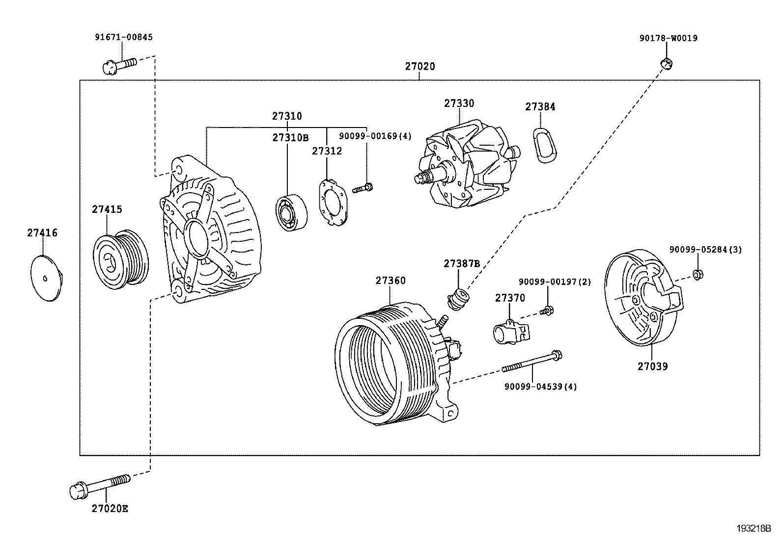 TOYOTA 270600N040 - Генератор vvparts.bg