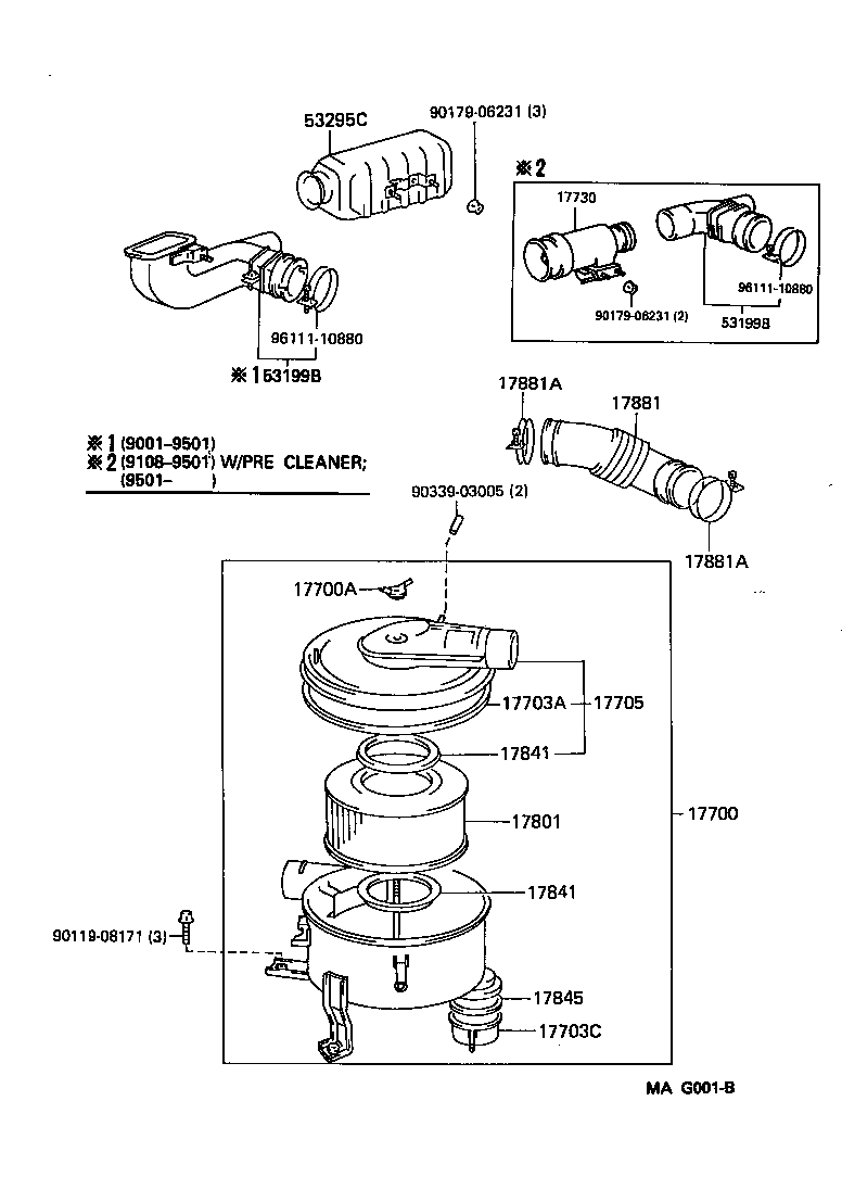 Daihatsu 17801 68020 - Въздушен филтър vvparts.bg