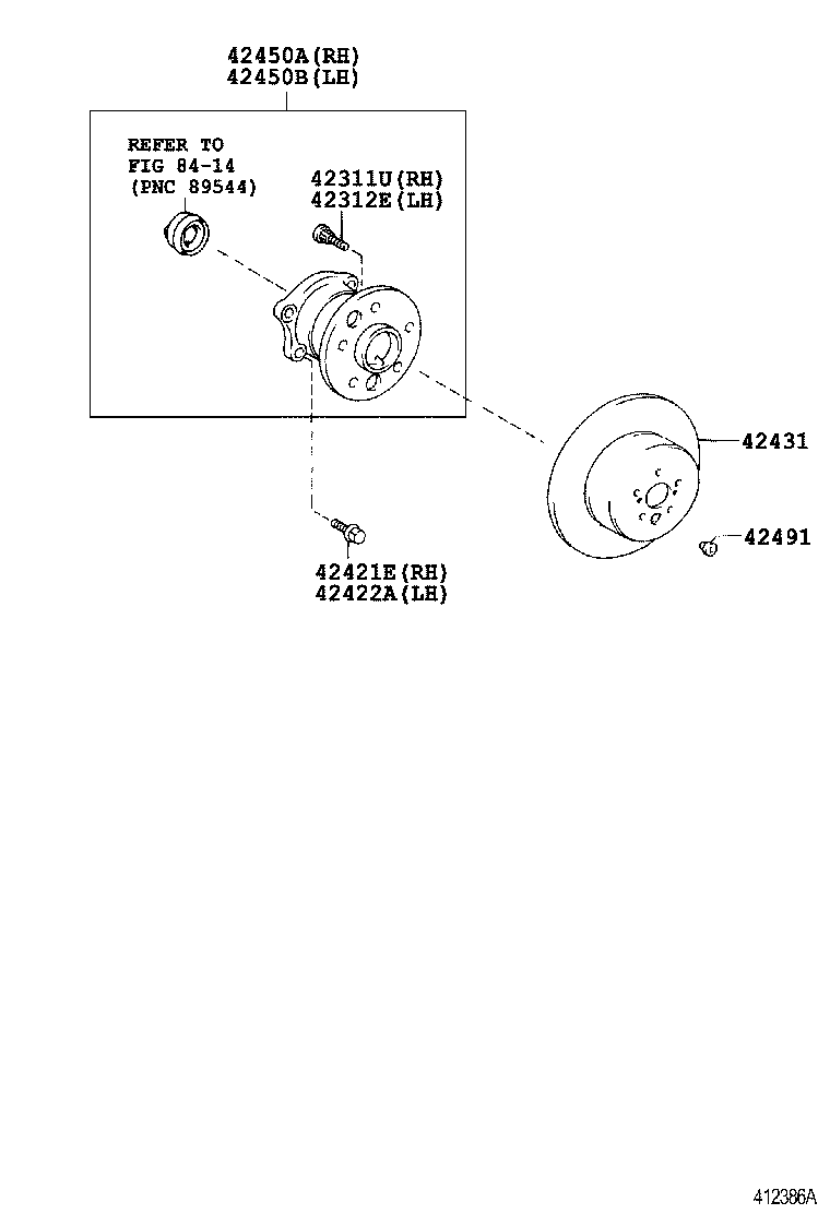 Daihatsu 42450-48011 - Главина на колелото vvparts.bg