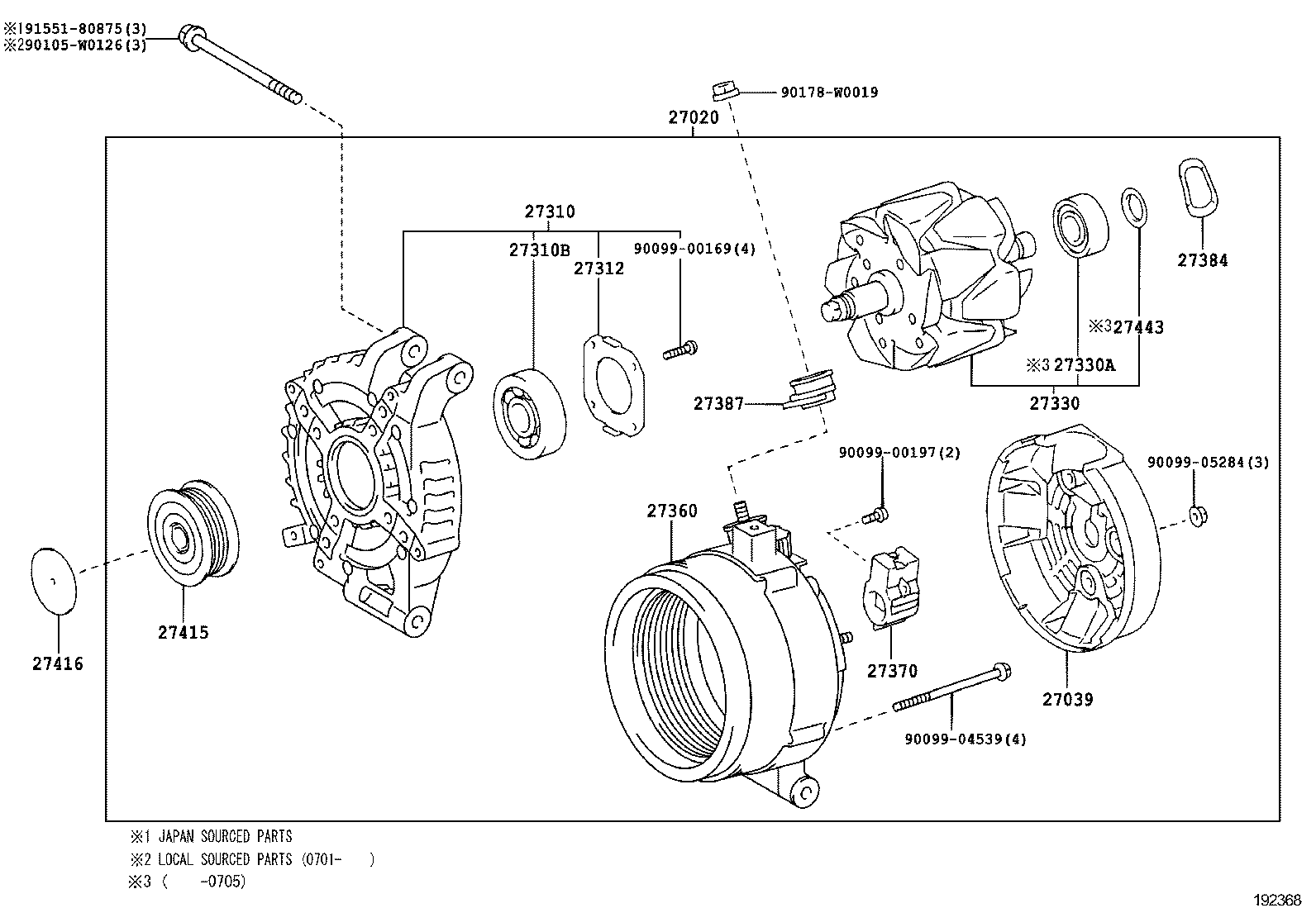 TOYOTA 27060-0G021 - Генератор vvparts.bg