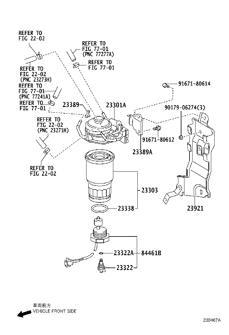 TOYOTA 23390-33060 - Горивен филтър vvparts.bg