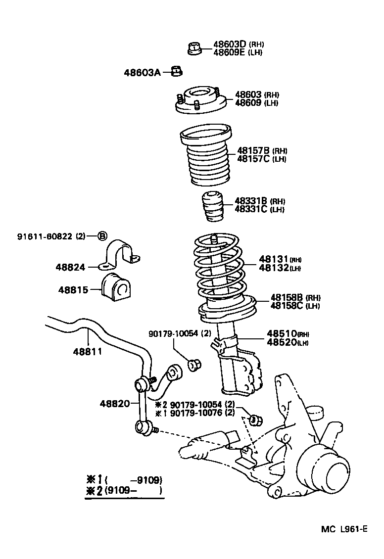 TOYOTA 4860906020 - Тампон на макферсън vvparts.bg