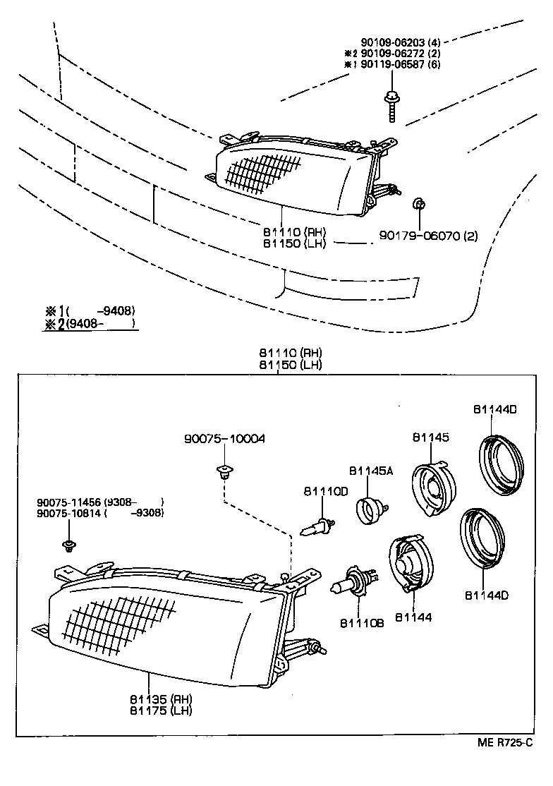 TOYOTA 9098113017 - Крушка с нагреваема жичка, фар за осветяване при завиване vvparts.bg