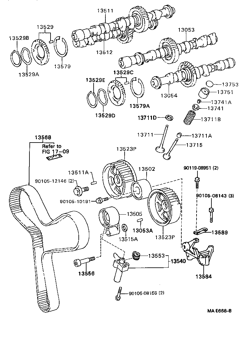 LEXUS 13505-62060 - Обтяжна ролка, ангренаж vvparts.bg