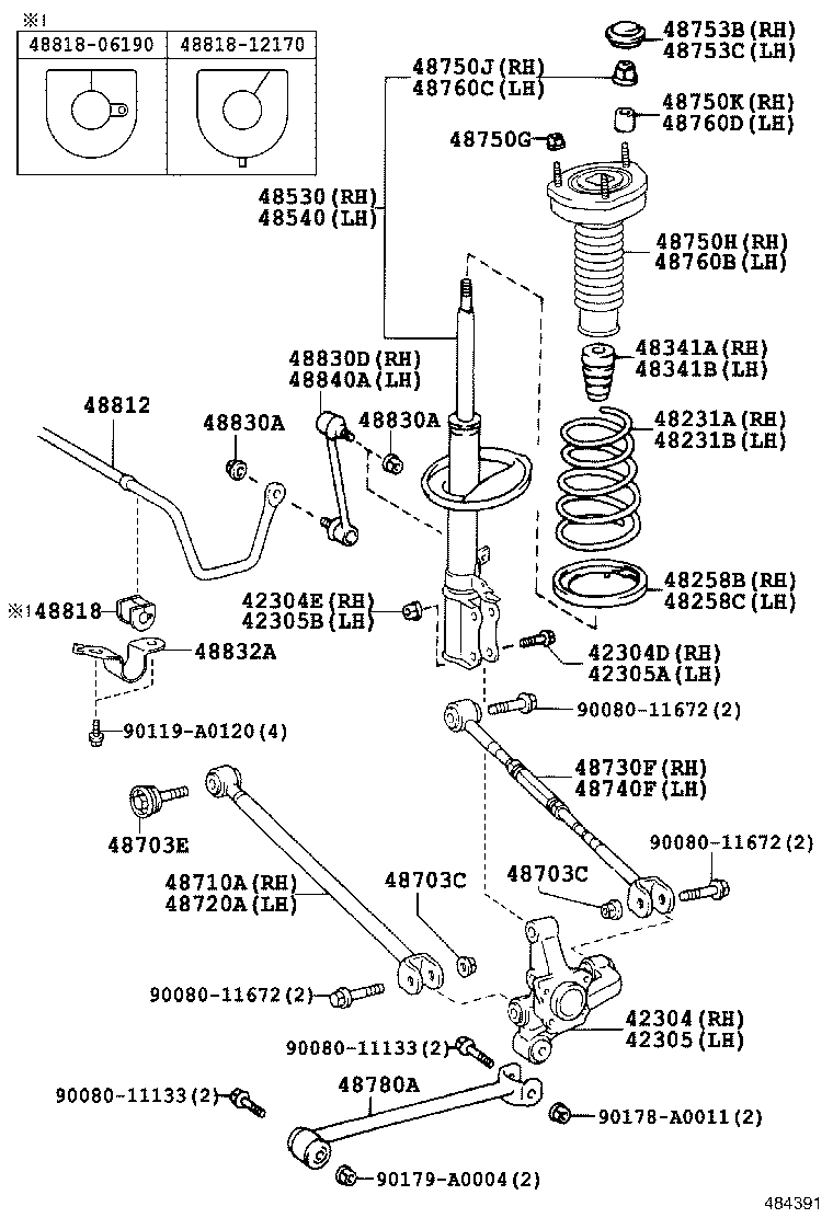 TOYOTA 42304-06100* - Тампон, носач vvparts.bg