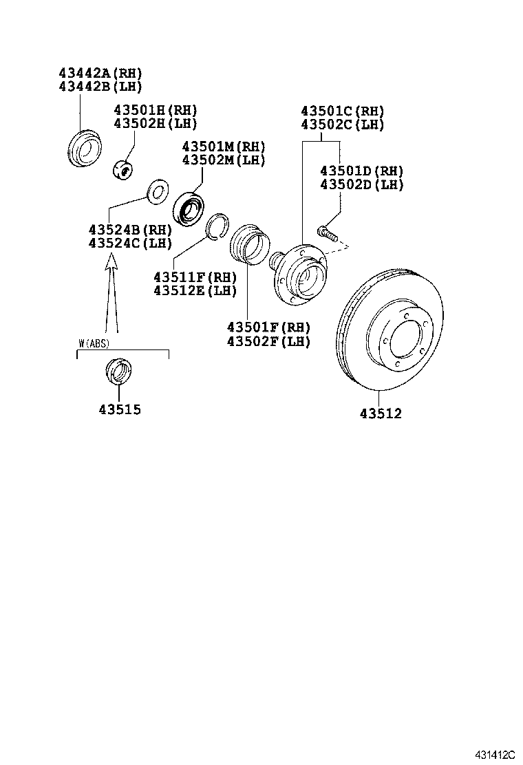 TOYOTA 90311-T0010 - Комплект колесен лагер vvparts.bg