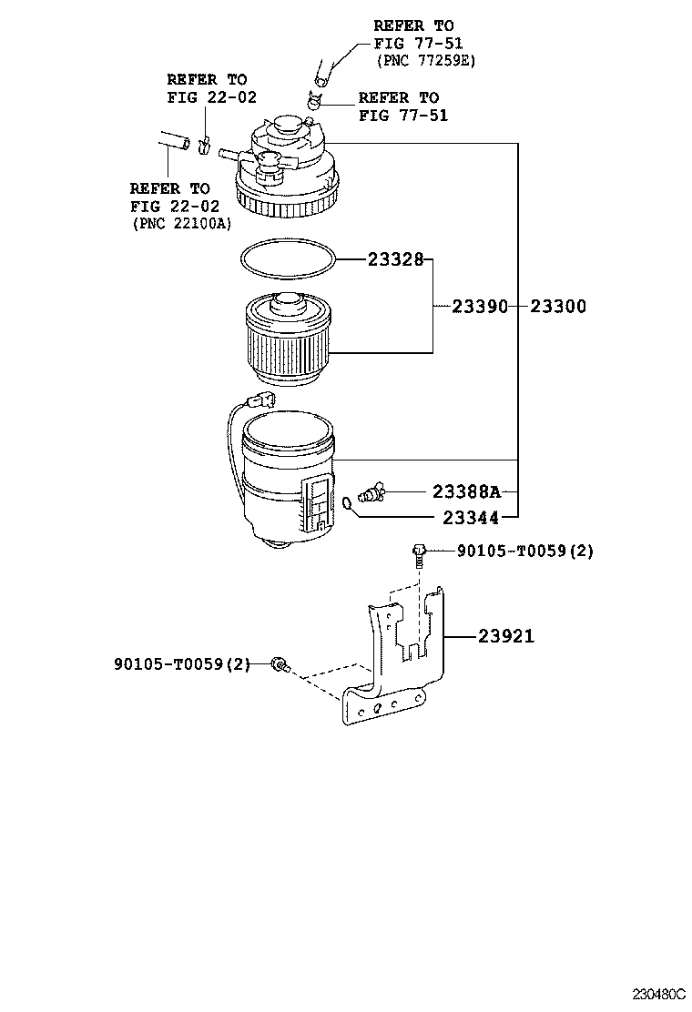 LEXUS 23390 0L010 - Горивен филтър vvparts.bg