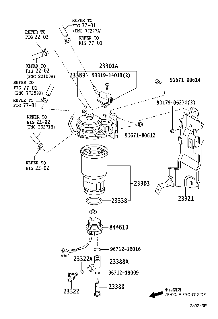 TOYOTA 23390-33020 - Горивен филтър vvparts.bg