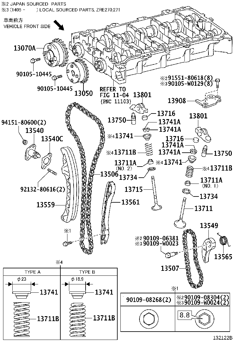 TOYOTA 13506-37030 - Ангренажна верига vvparts.bg