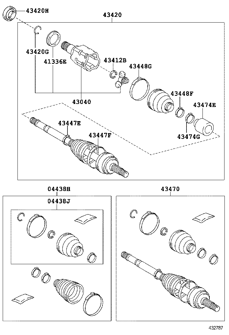 TOYOTA 04428-05240 - Маншон, полуоска vvparts.bg