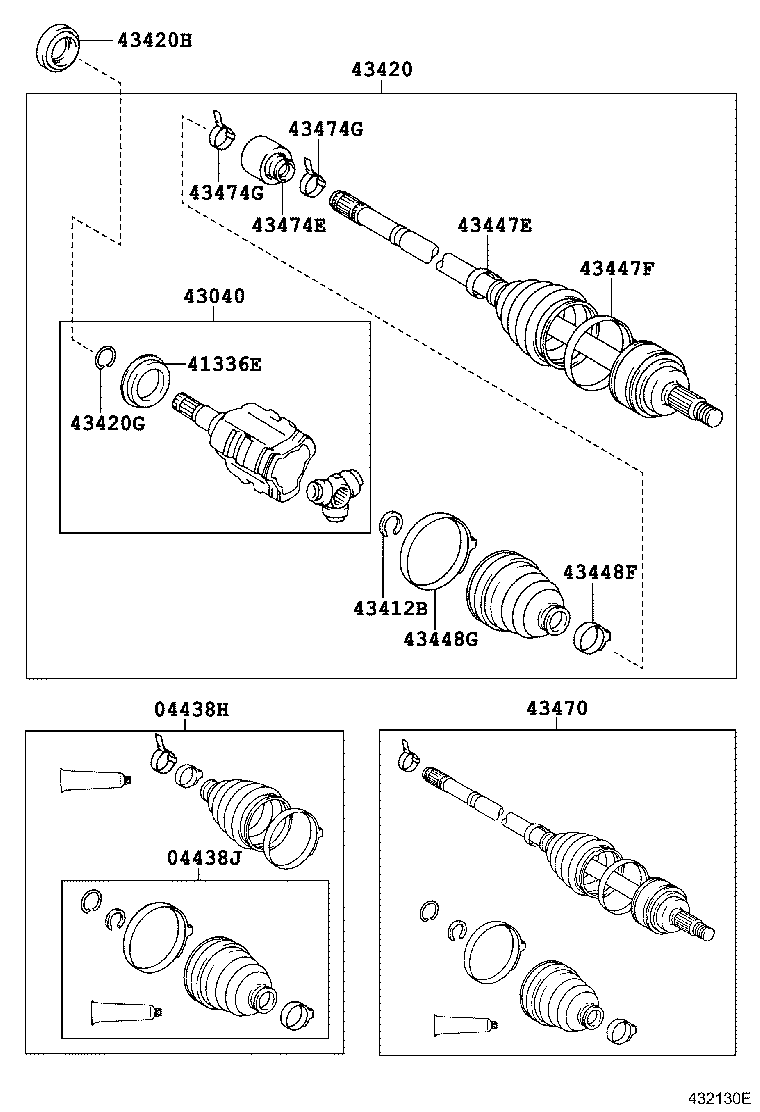 TOYOTA 04428-05250 - Маншон, полуоска vvparts.bg