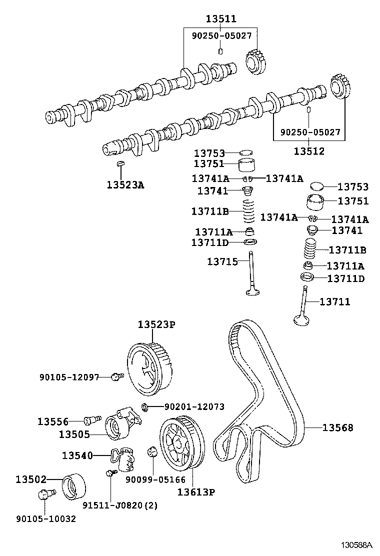 LEXUS 13540-27011 - Демпер (успокоител-ртепт.вибр.), зъбен ремък vvparts.bg