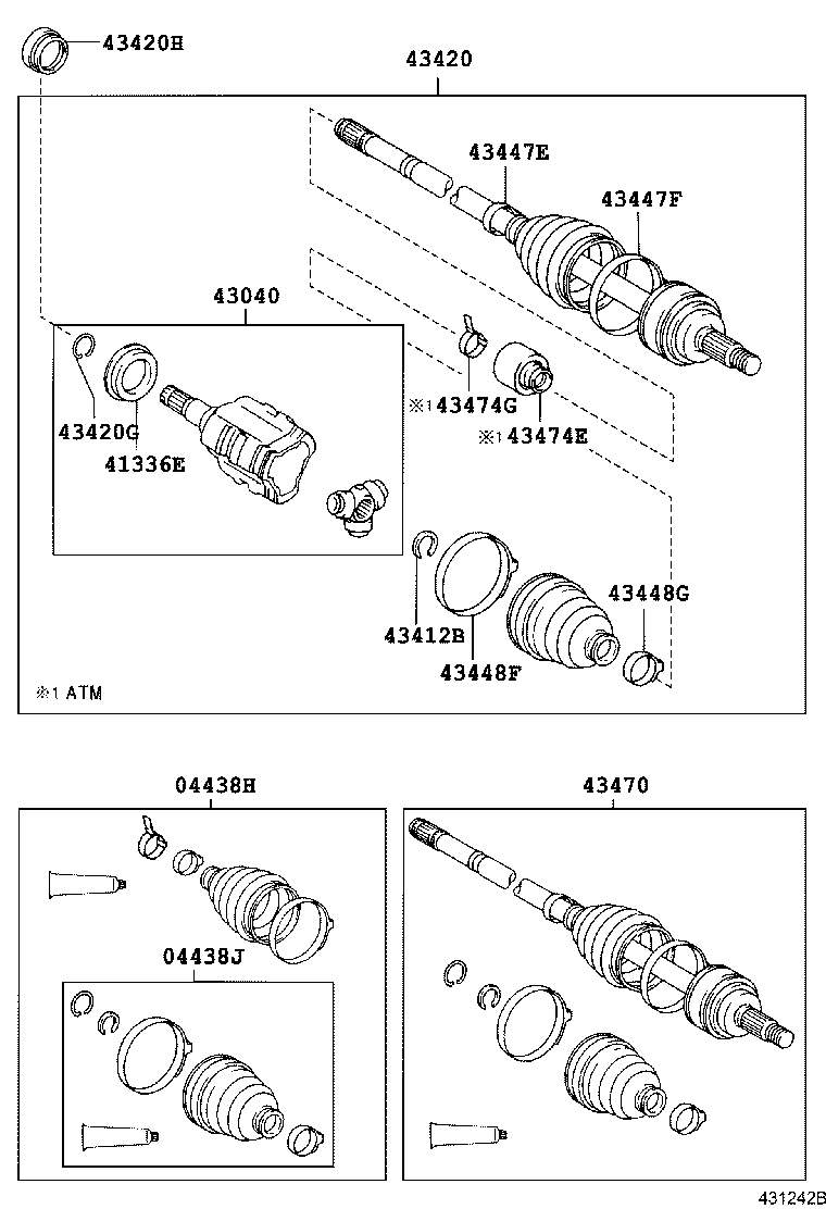 TOYOTA 0443805260 - Маншон, полуоска vvparts.bg